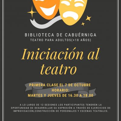 TALLER DE TEATRO-ECOMUSEO VALLE-INICIO 7 DE OCTUBRE DE 16:30 A 18:00 HORAS