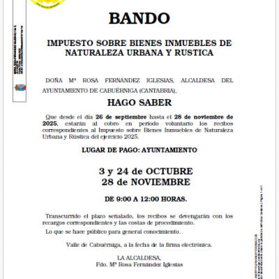 IMPUESTO SOBRE BIENES INMUEBLES URBANA Y RUSTICA 2025
