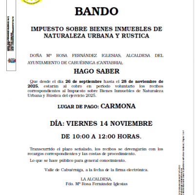 IMPUESTO SOBRE BIENES INMUEBLES RUSTICA Y URBANA 2025