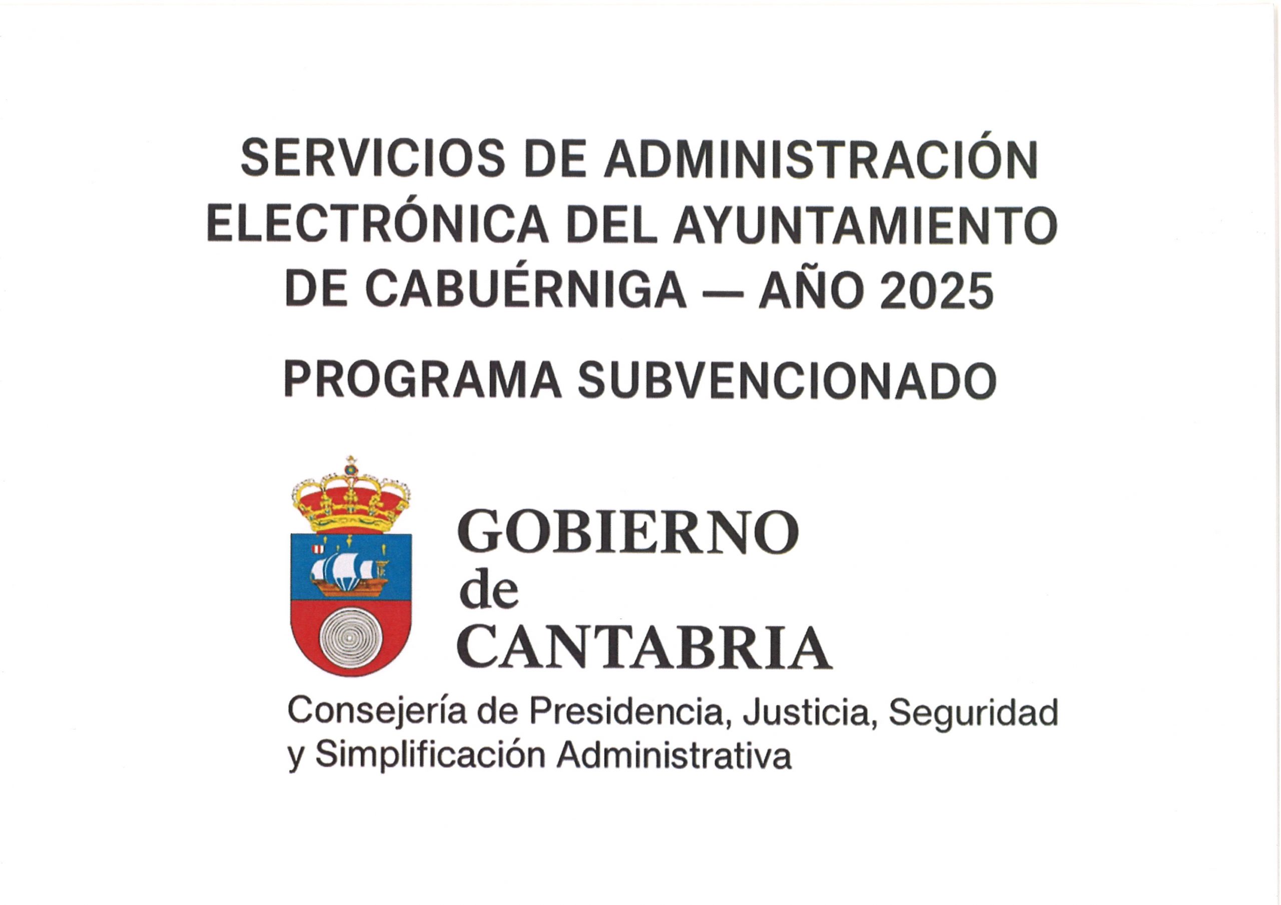 SUBVENCIÓN SERVICIOS DE ADMINISTRACIÓN ELECTRÓNICA 2025
