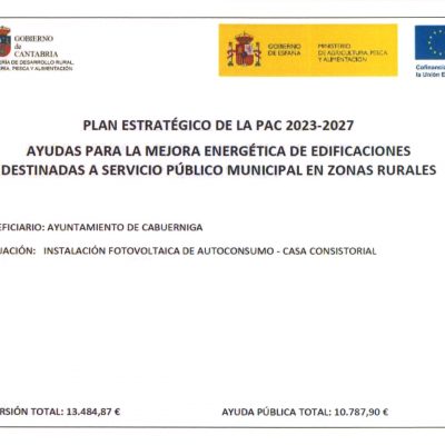INSTALACIÓN FOTOVOLTAICA DE AUTOCONSUMO EN LA CASA CONSISTORIAL