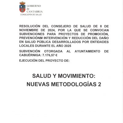 SUBVENCIÓN PROYECTOS DE PROMOCIÓN, PREVENCIÓN, INTERVENCIÓN Y REDUCCIÓN DEL DAÑO EN SALUD PÚBLICA 2025
