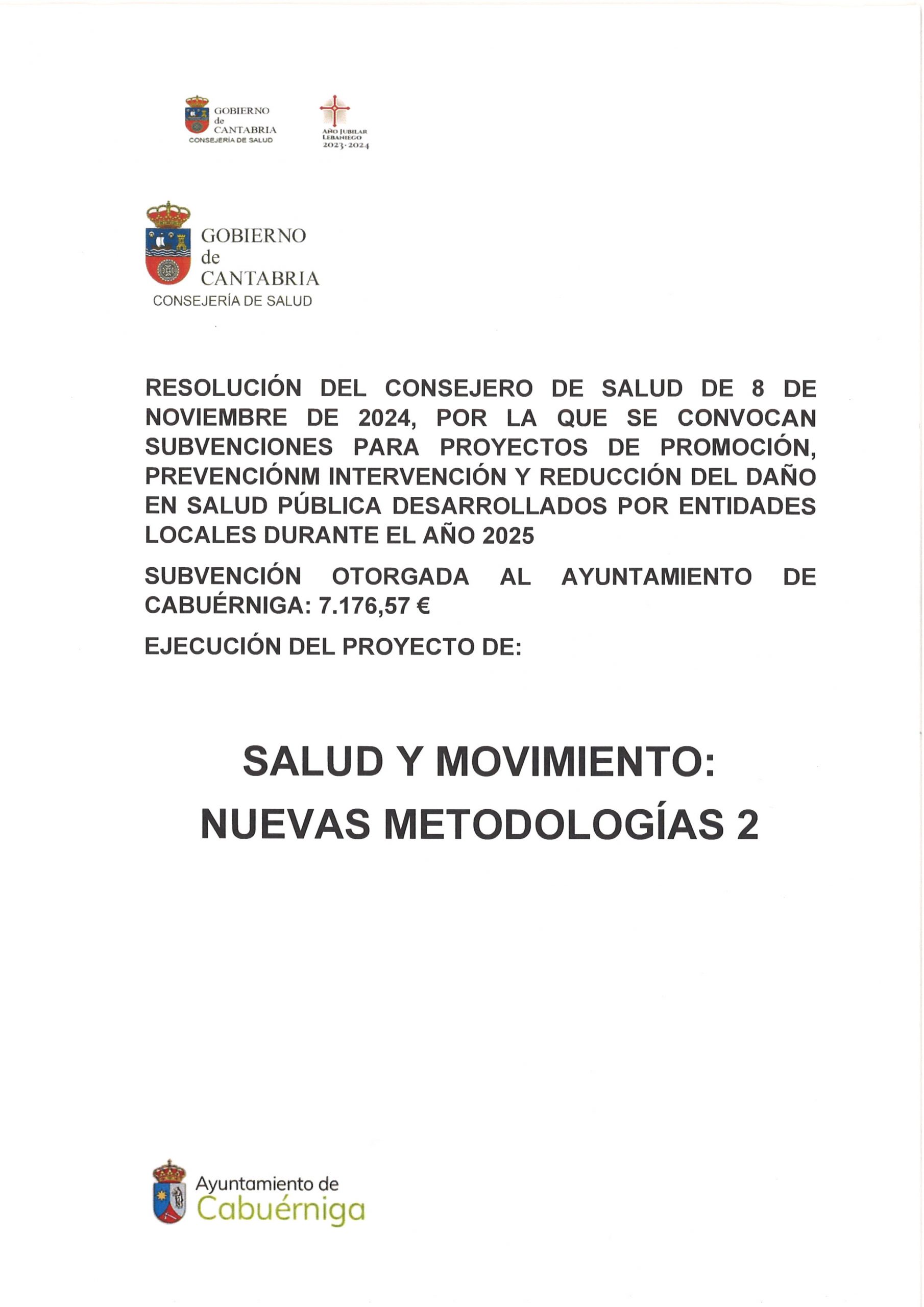 SUBVENCIÓN PROYECTOS DE PROMOCIÓN, PREVENCIÓN, INTERVENCIÓN Y REDUCCIÓN DEL DAÑO EN SALUD PÚBLICA 2025